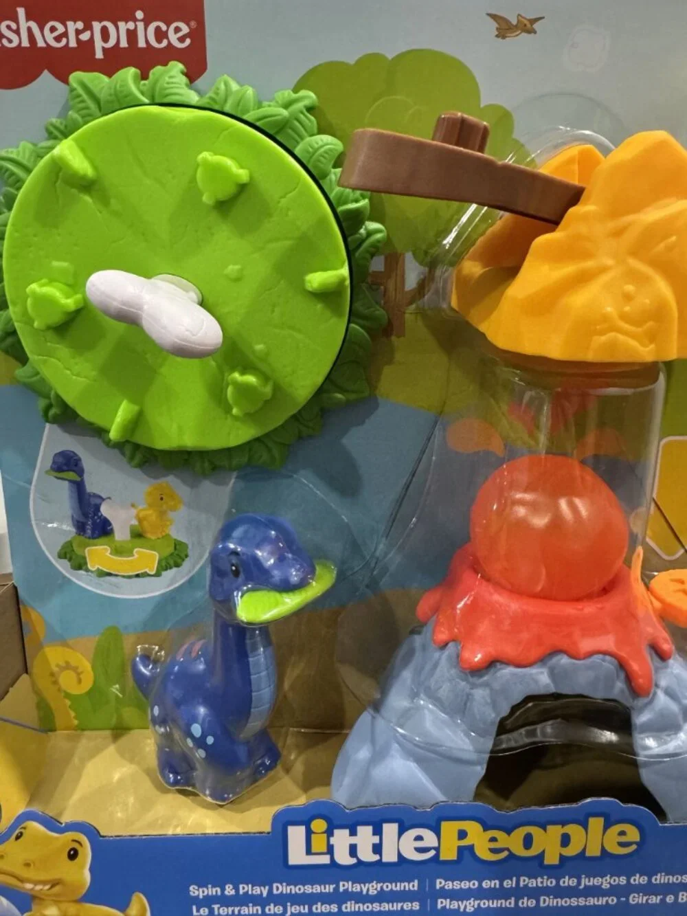 Fisher-Price Little People Spin & Play Dinosaur Playground Toy Set For Ages 1-5